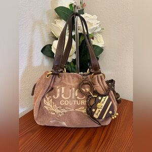 Vintage Juicy Couture Brown Velour Shoulder Bag Purse Handbag Y2K